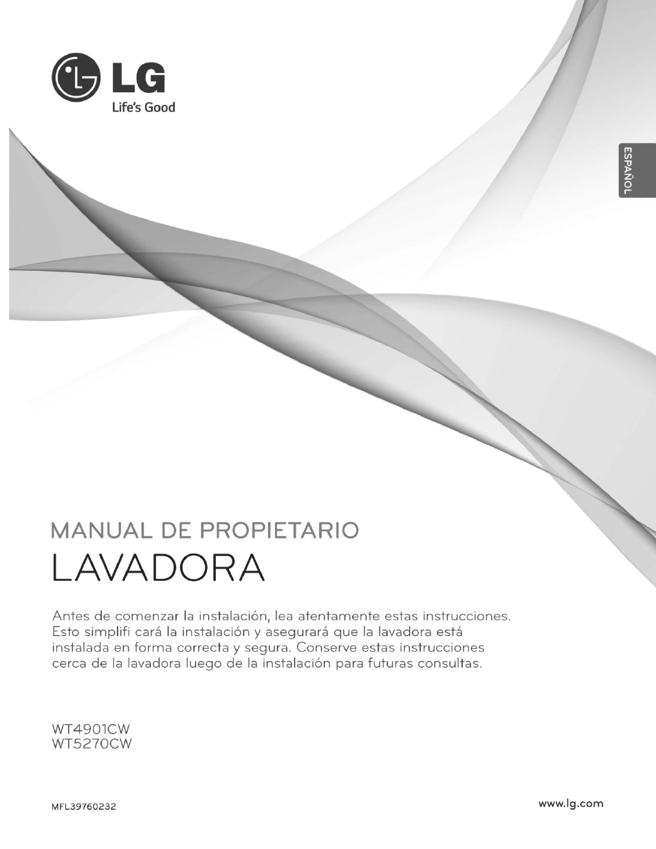 Lavadora, Manual de propietario | LG WT4901CW User Manual | Page 39 / 76