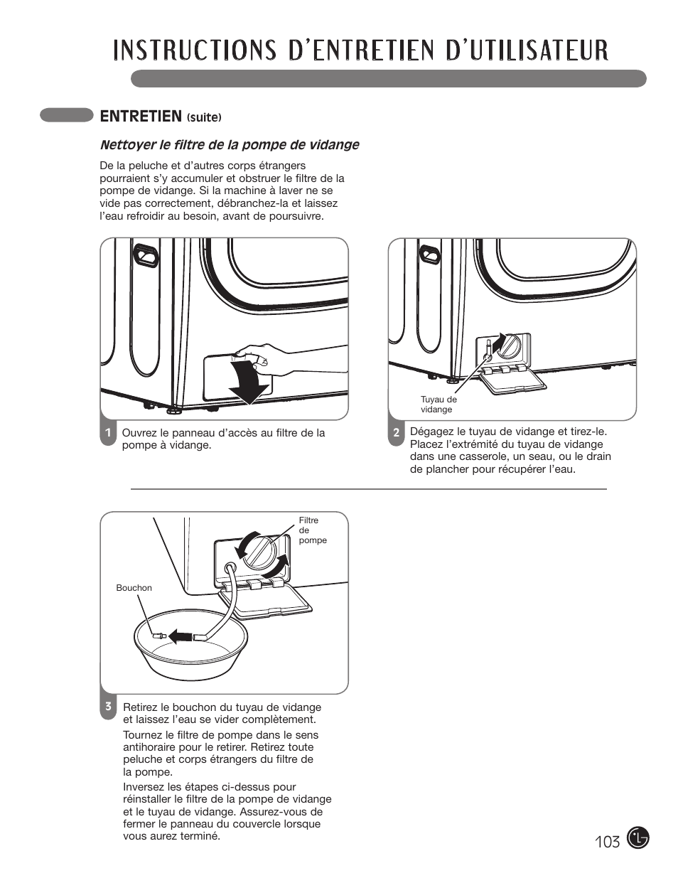 Entretien | LG WM2801HWA User Manual | Page 103 / 116