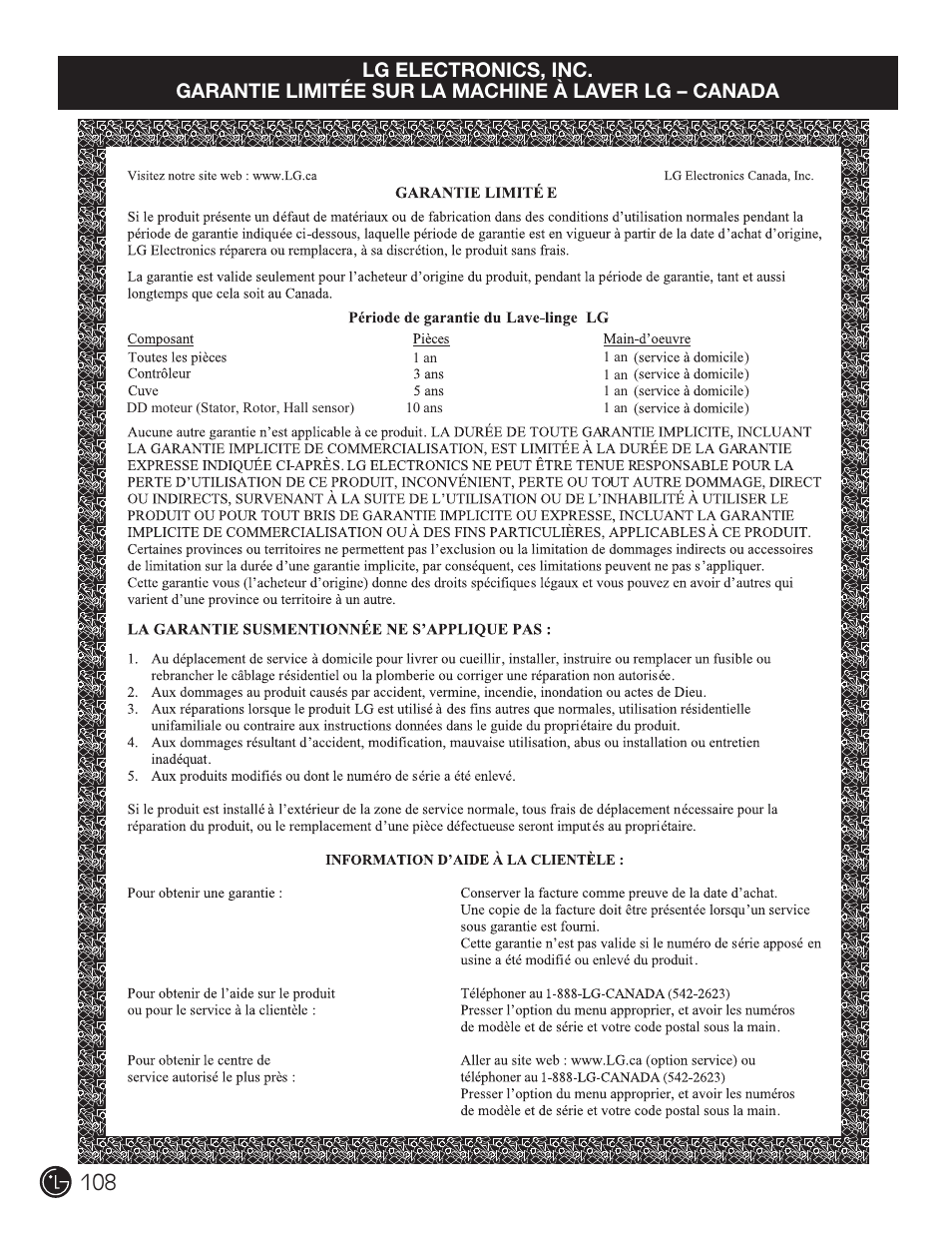 LG WM2801HWA User Manual | Page 108 / 116