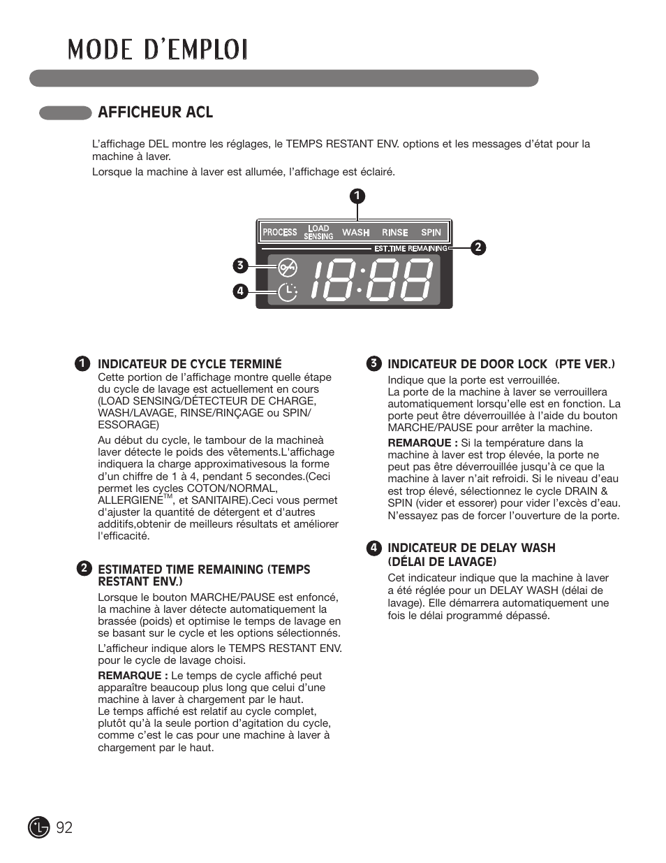 Afficheur acl | LG WM2801HWA User Manual | Page 92 / 116