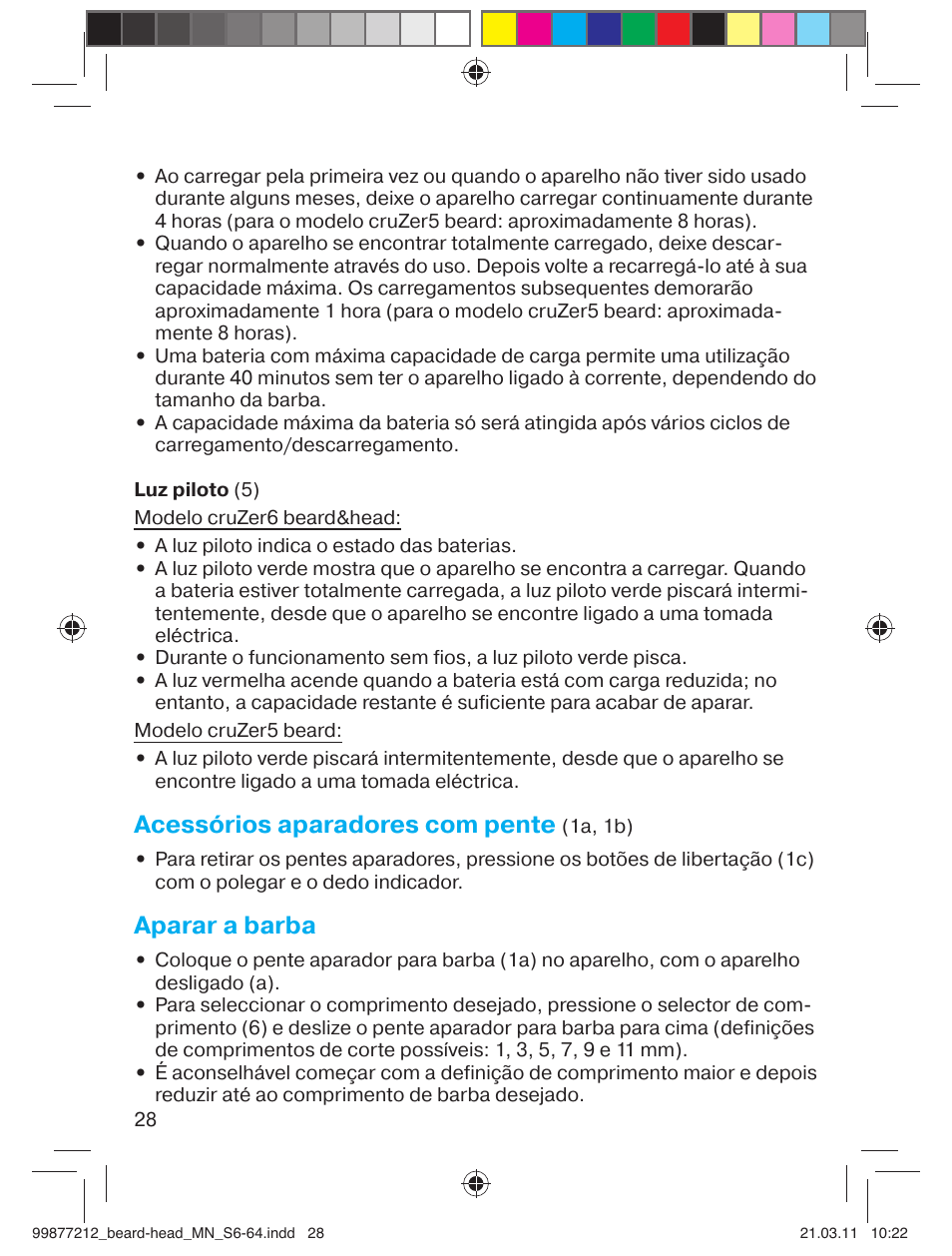 Acessórios aparadores com pente, Aparar a barba | Braun cruZer6 beard&head  EU User Manual | Page 27 / 64