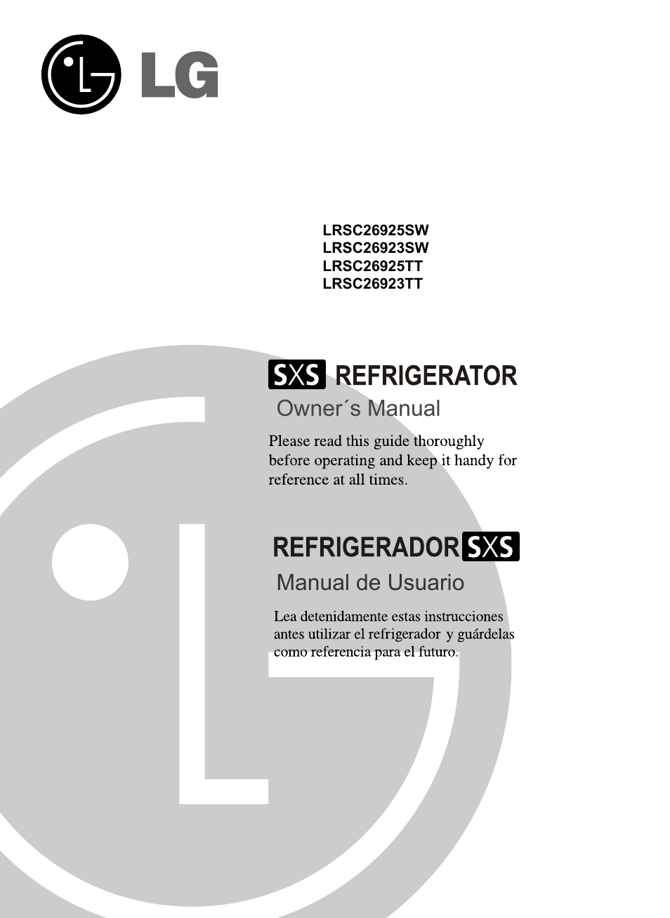 LG LRSC26925TT User Manual | 30 pages