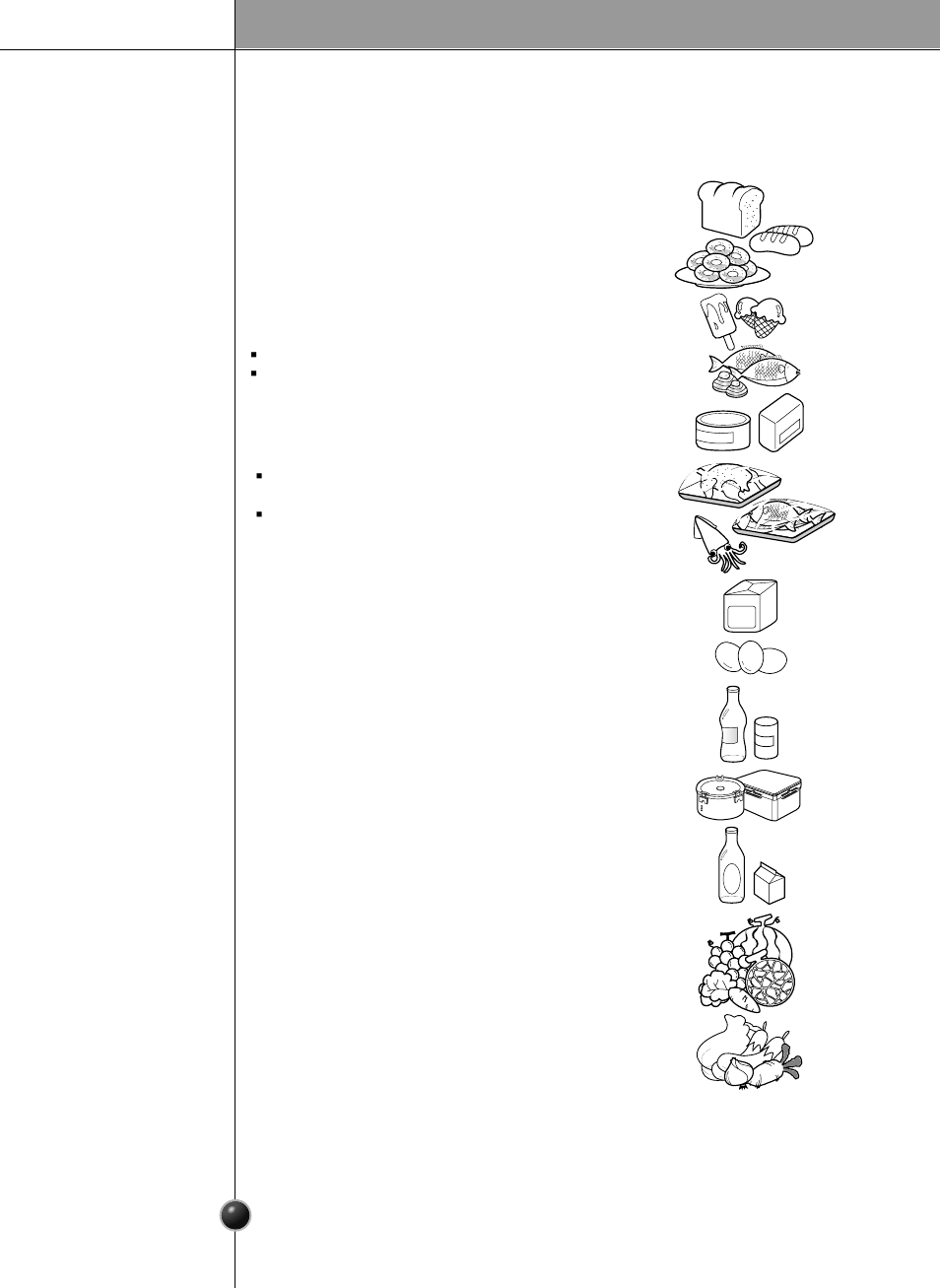 Location of foods, Operation suggestion on food storage | LG LRSC26925TT User Manual | Page 19 / 30