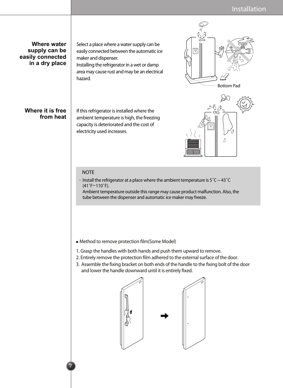 Installation | LG LRSC26925TT User Manual | Page 7 / 30