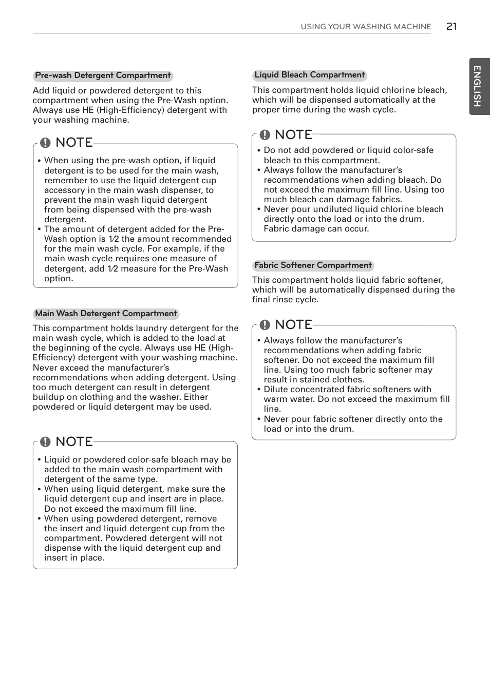 LG WM3570HWA User Manual | Page 21 / 96