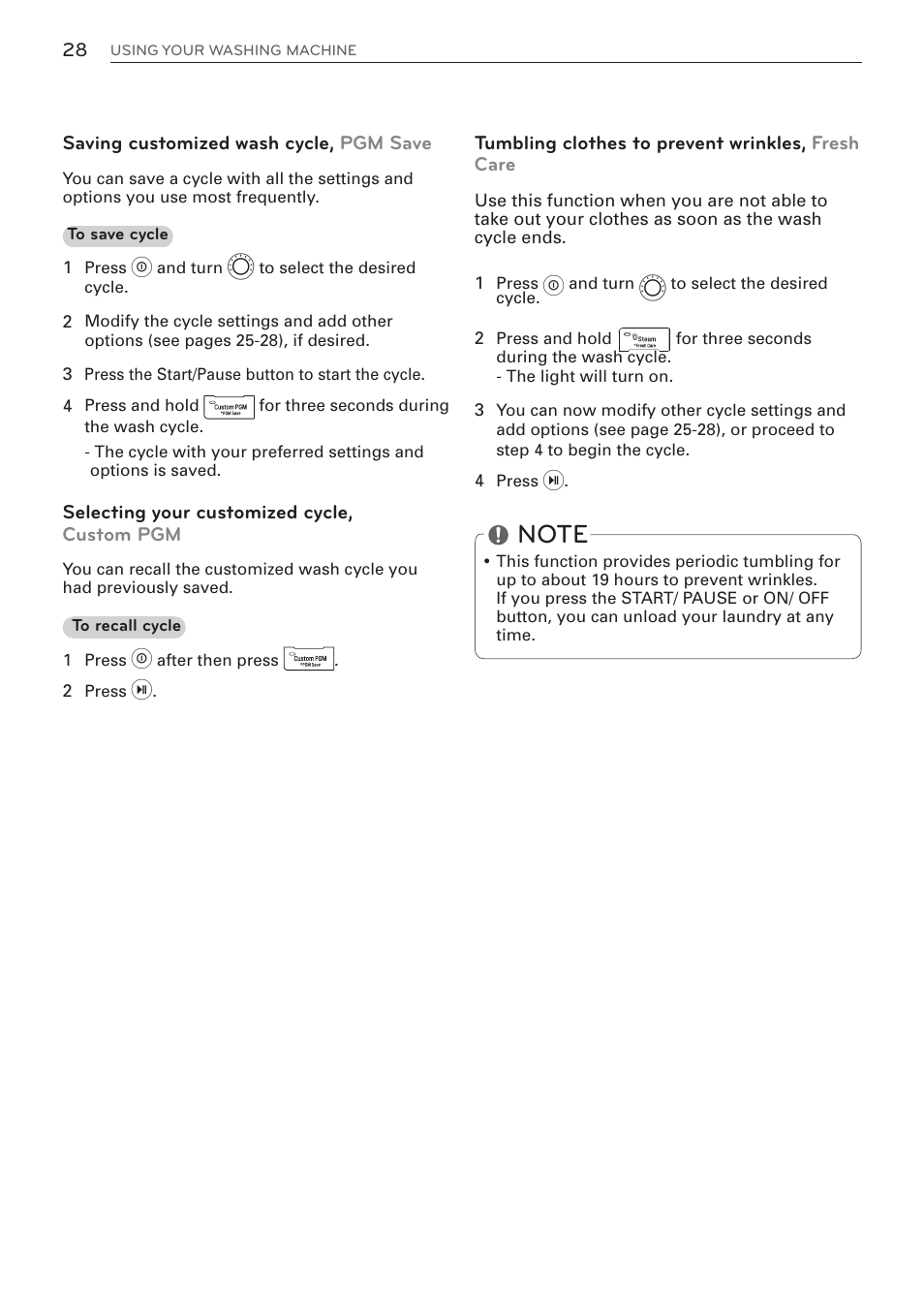 LG WM3570HWA User Manual | Page 28 / 96