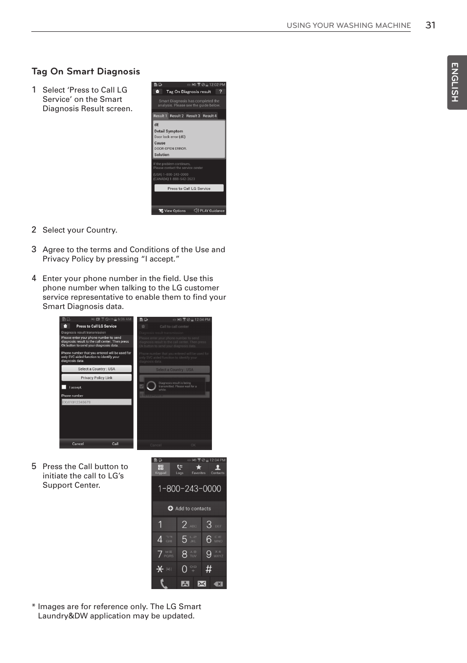 Tag on smart diagnosis | LG WM3570HWA User Manual | Page 31 / 96
