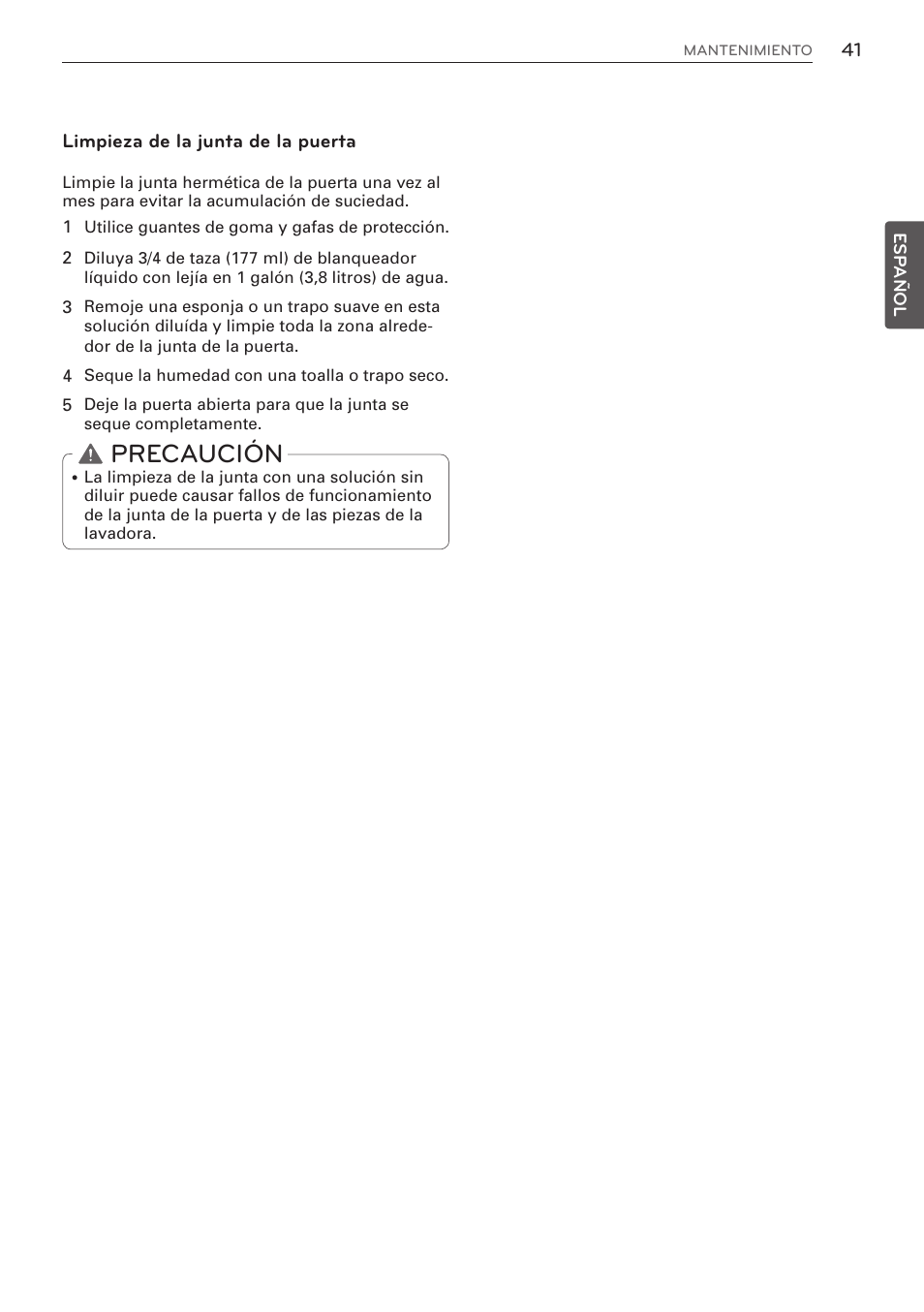 Precaución | LG WM3570HWA User Manual | Page 89 / 96