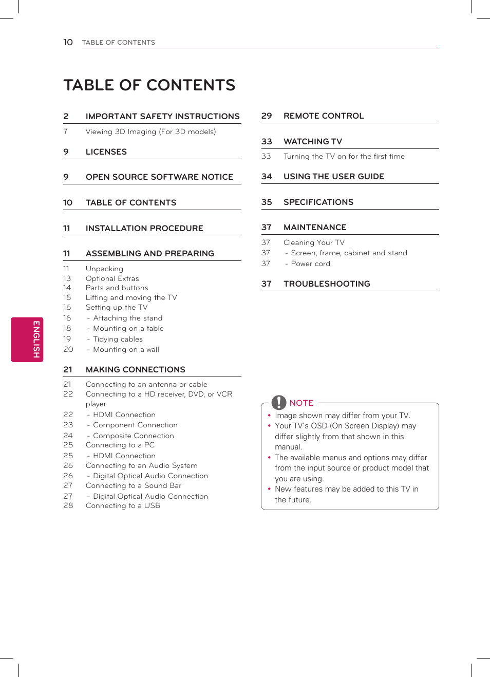 LG 42LM3700 User Manual | Page 10 / 40