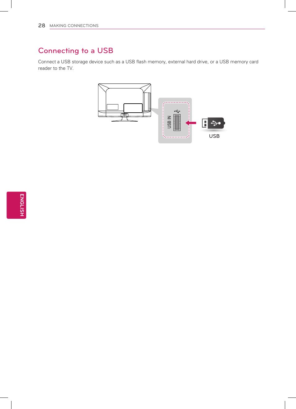 Connecting to a usb | LG 42LM3700 User Manual | Page 28 / 40