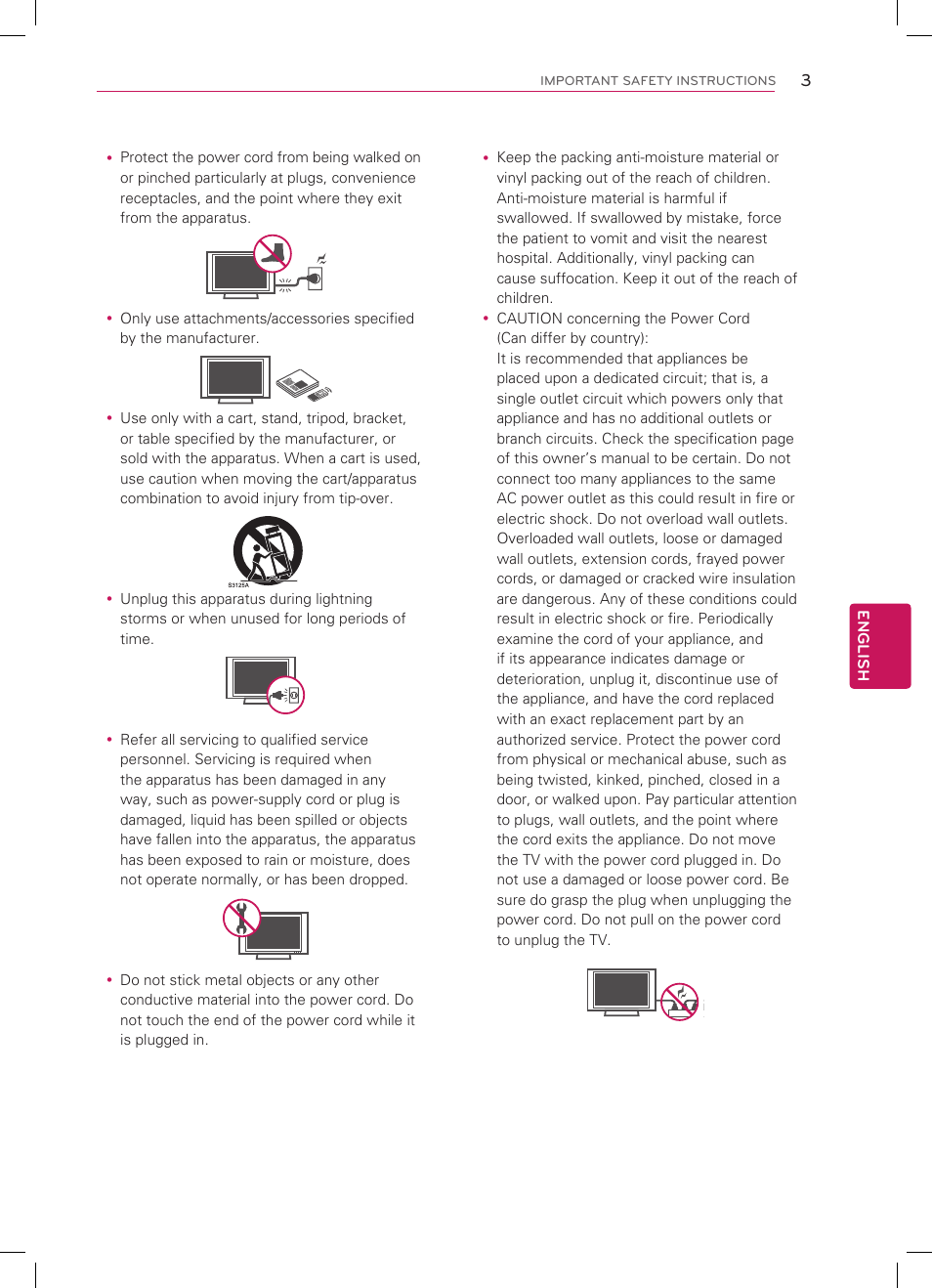 English 3 | LG 42LM3700 User Manual | Page 3 / 40