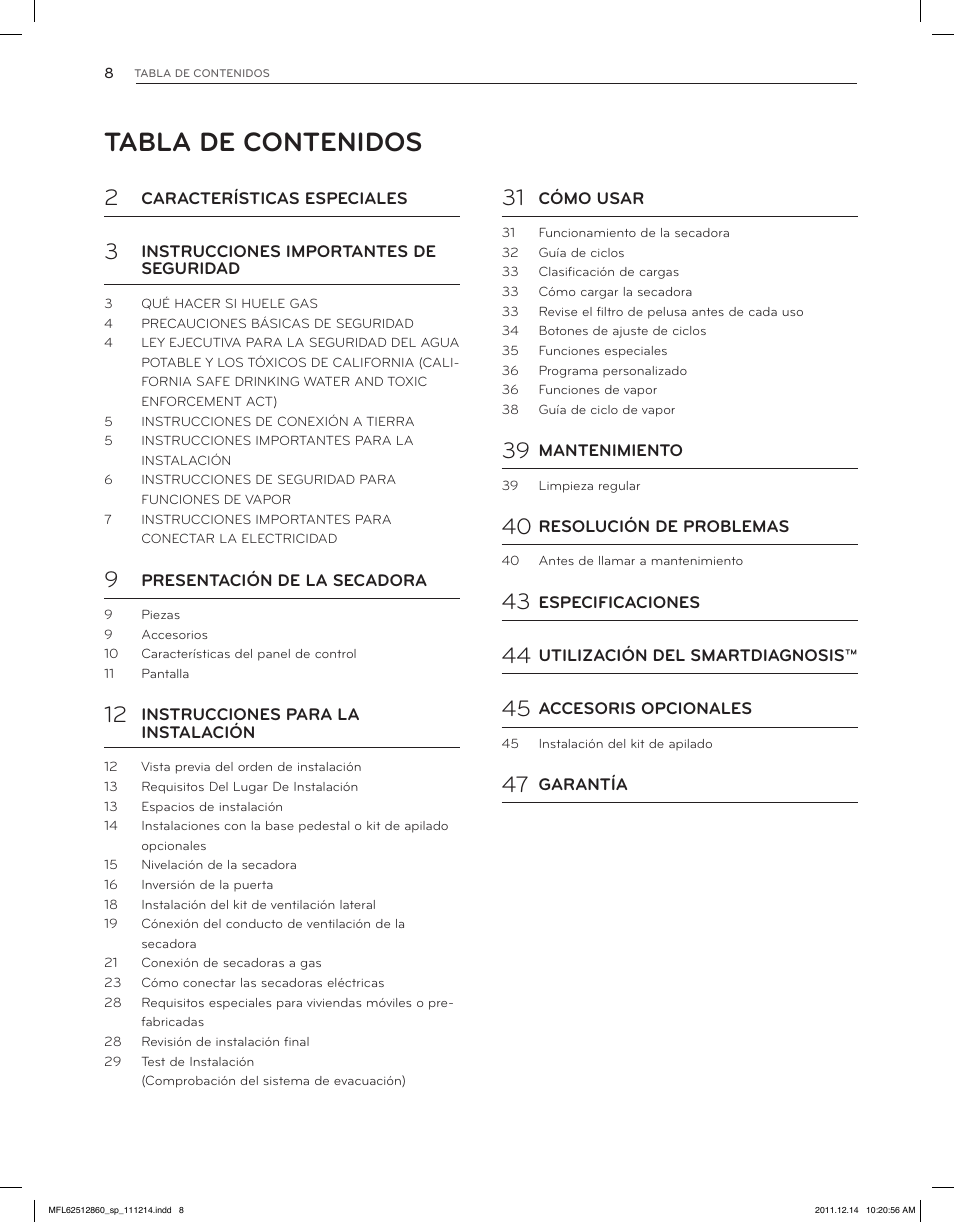LG DLEX3470W User Manual | Page 54 / 96