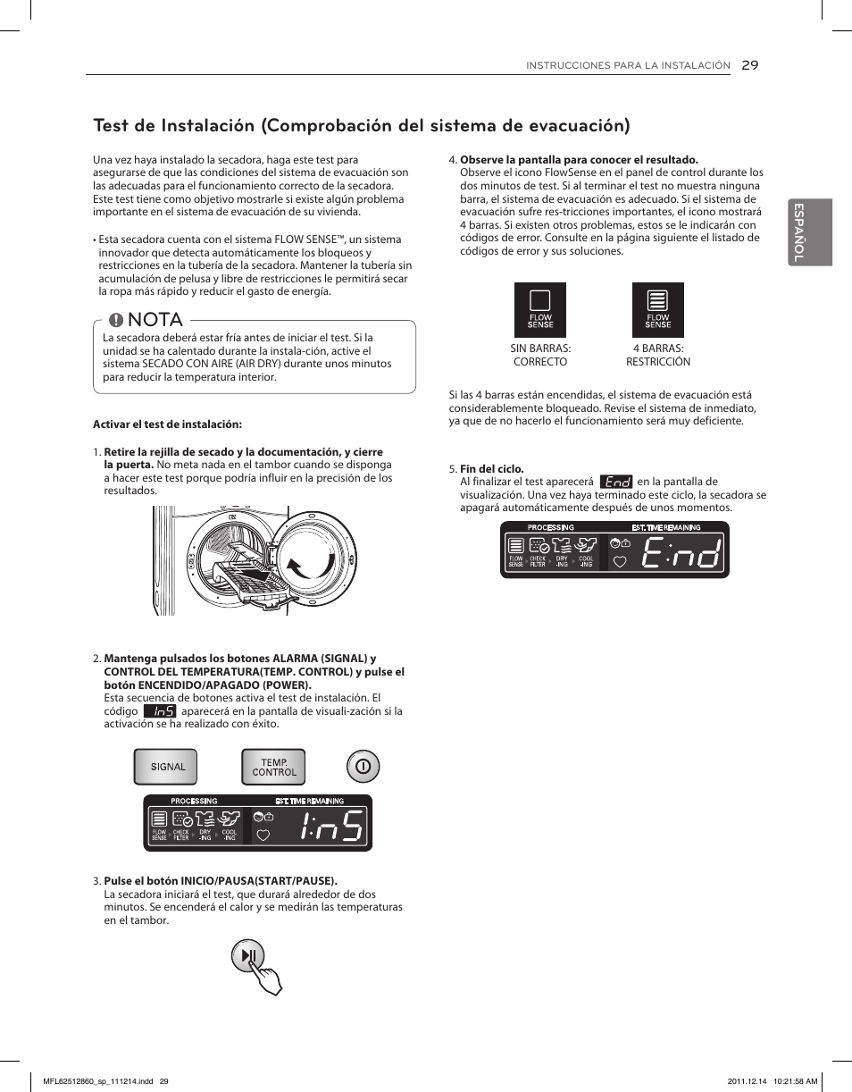 Nota | LG DLEX3470W User Manual | Page 75 / 96