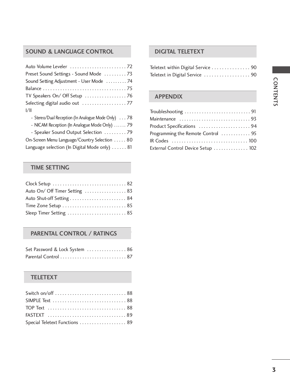 LG 37LY95 User Manual | Page 5 / 112