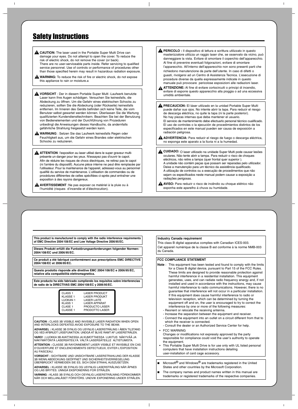 Safety instructions | LG GP08LU30 User Manual | Page 4 / 4