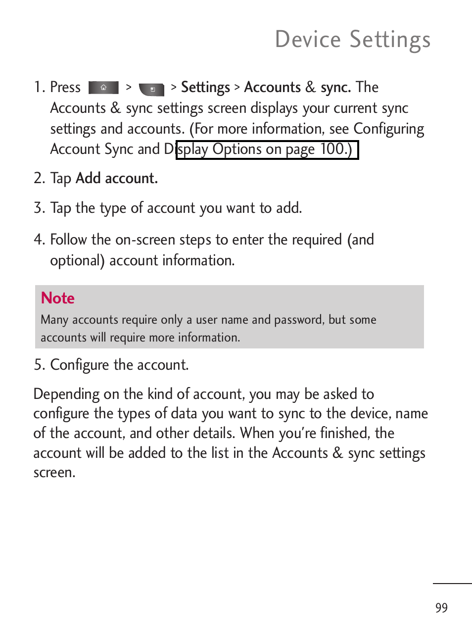 Device settings | LG LGL45C User Manual | Page 101 / 546