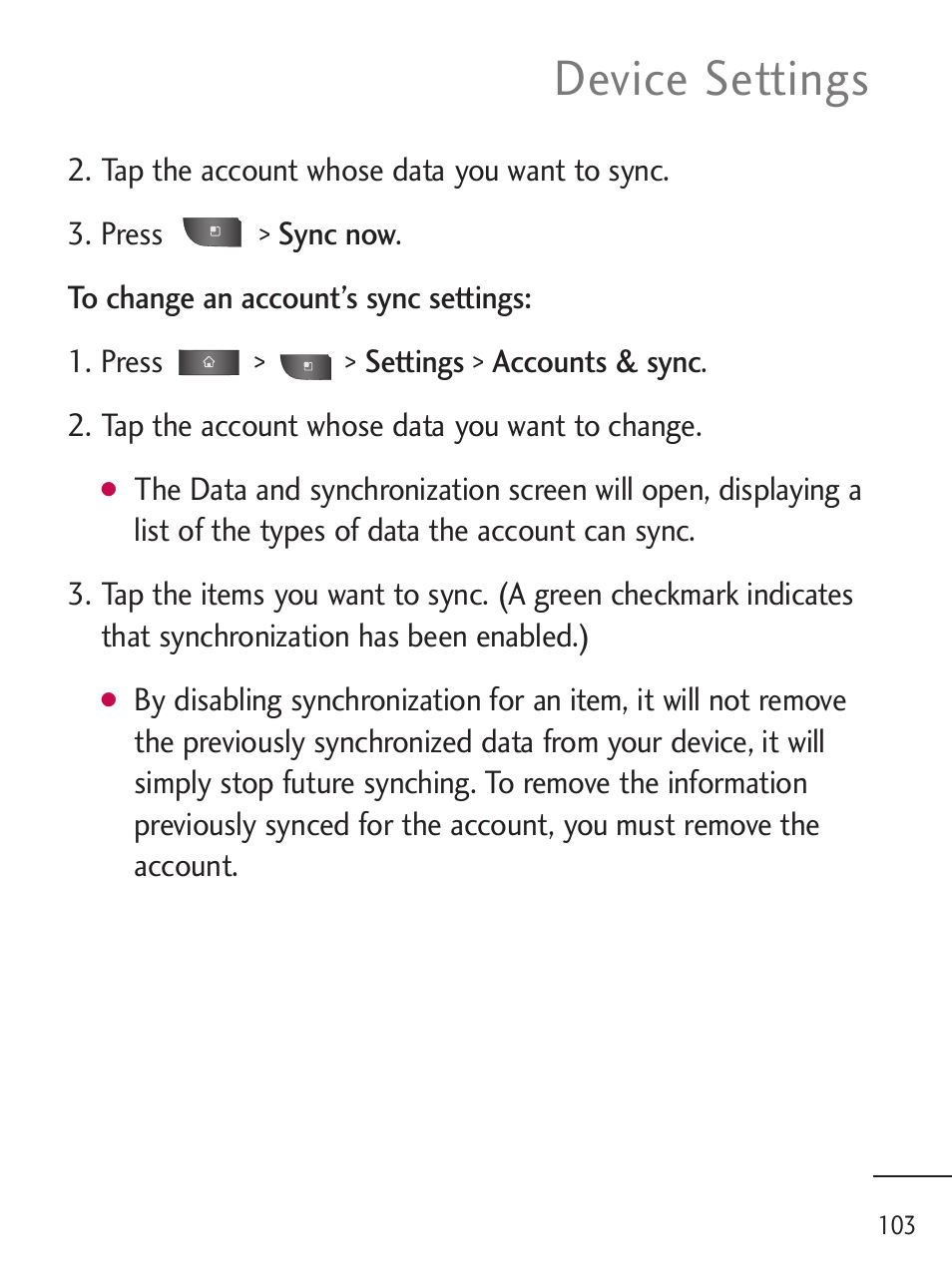 Device settings | LG LGL45C User Manual | Page 105 / 546