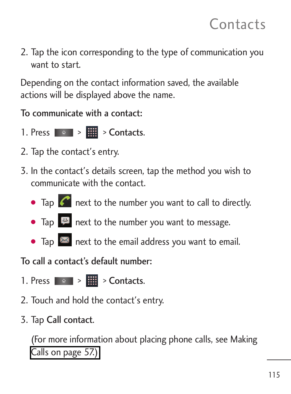 Contacts | LG LGL45C User Manual | Page 117 / 546