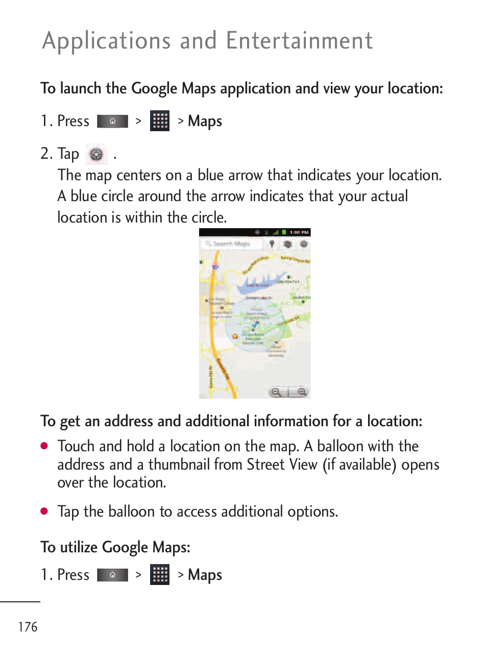 Applications and entertainment | LG LGL45C User Manual | Page 178 / 546