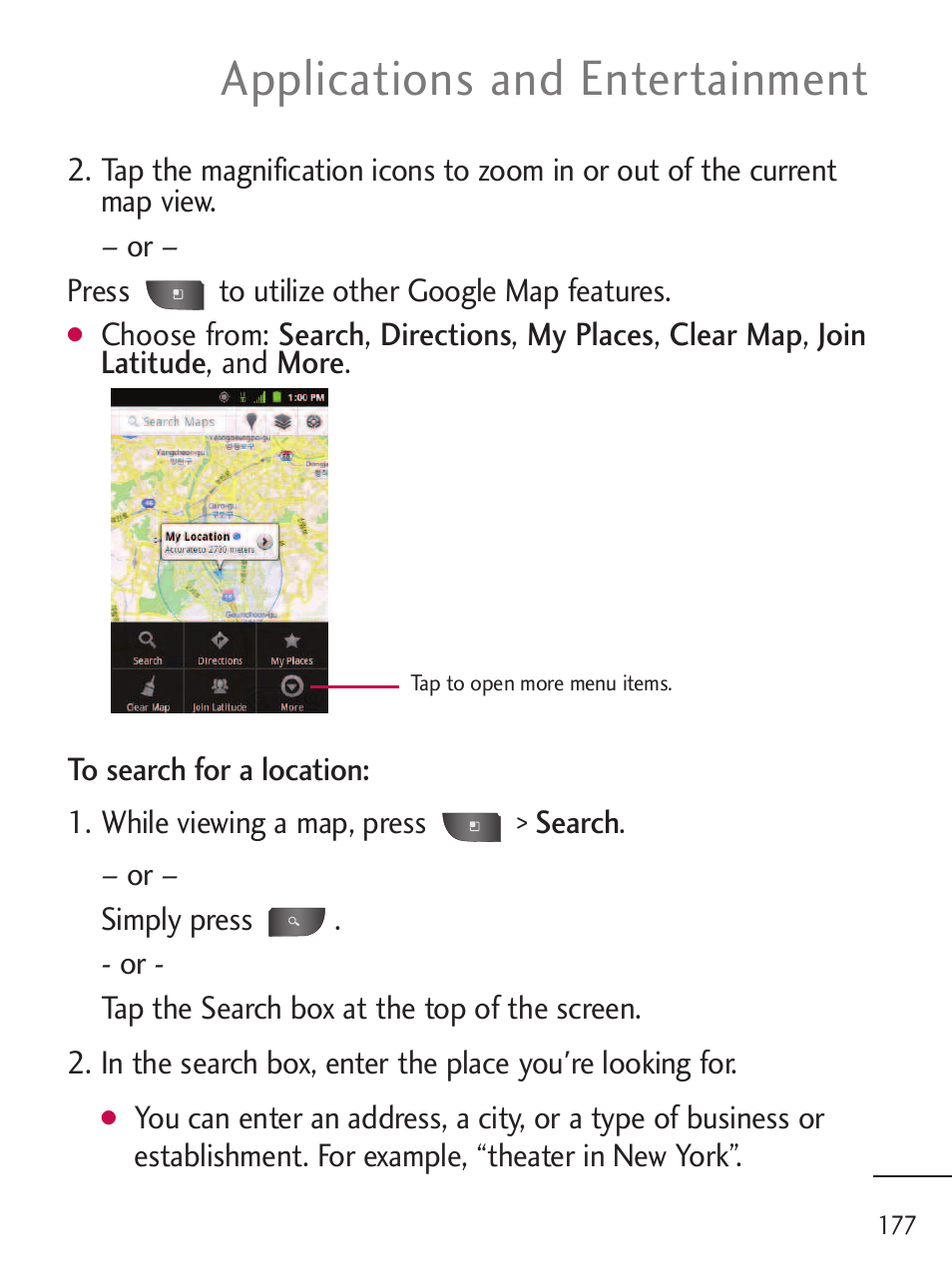 Applications and entertainment | LG LGL45C User Manual | Page 179 / 546