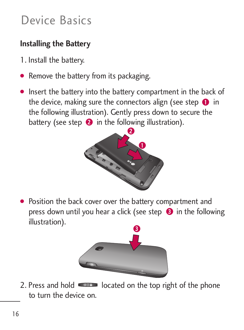 Device basics | LG LGL45C User Manual | Page 18 / 546