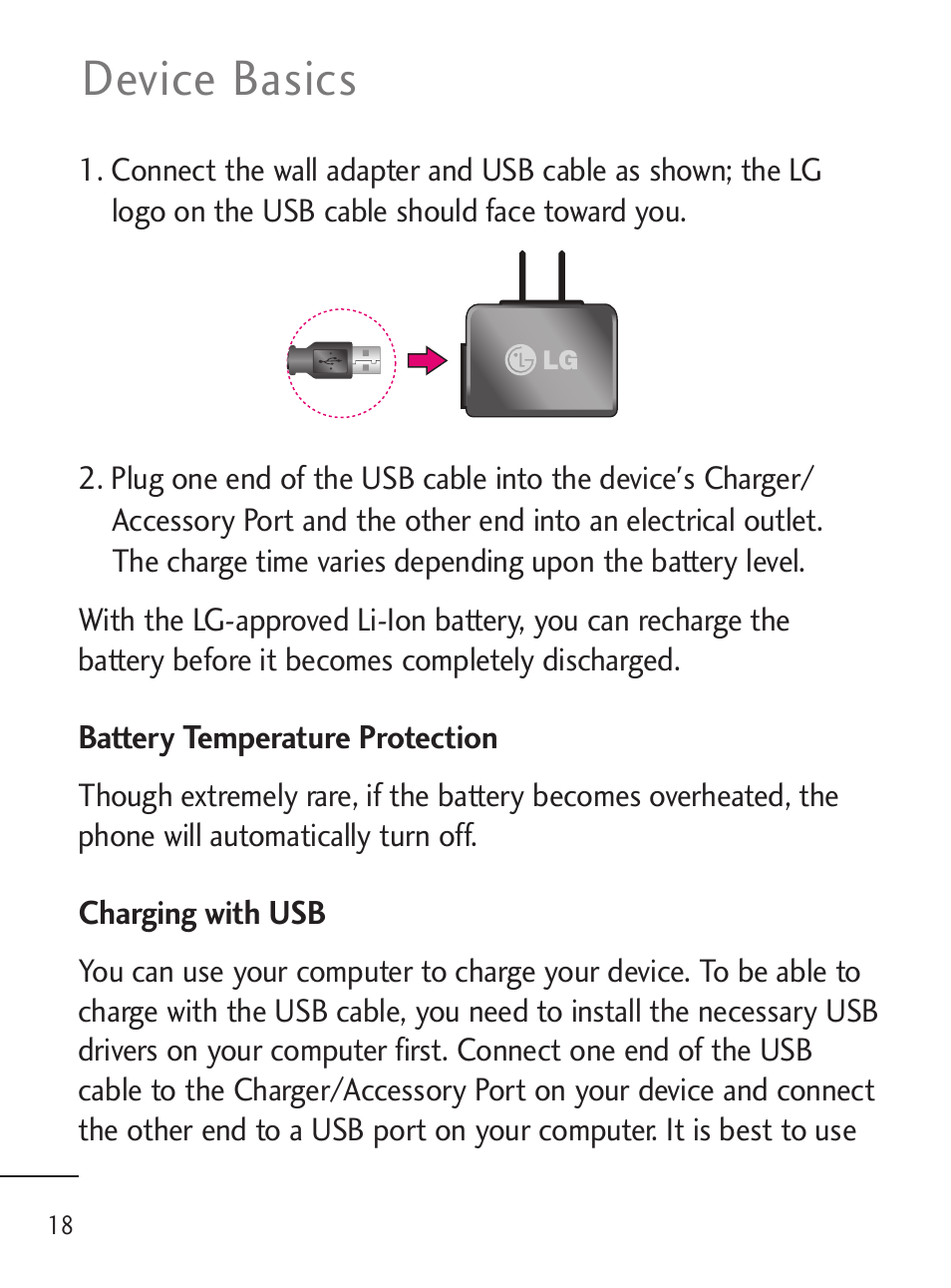 Device basics | LG LGL45C User Manual | Page 20 / 546