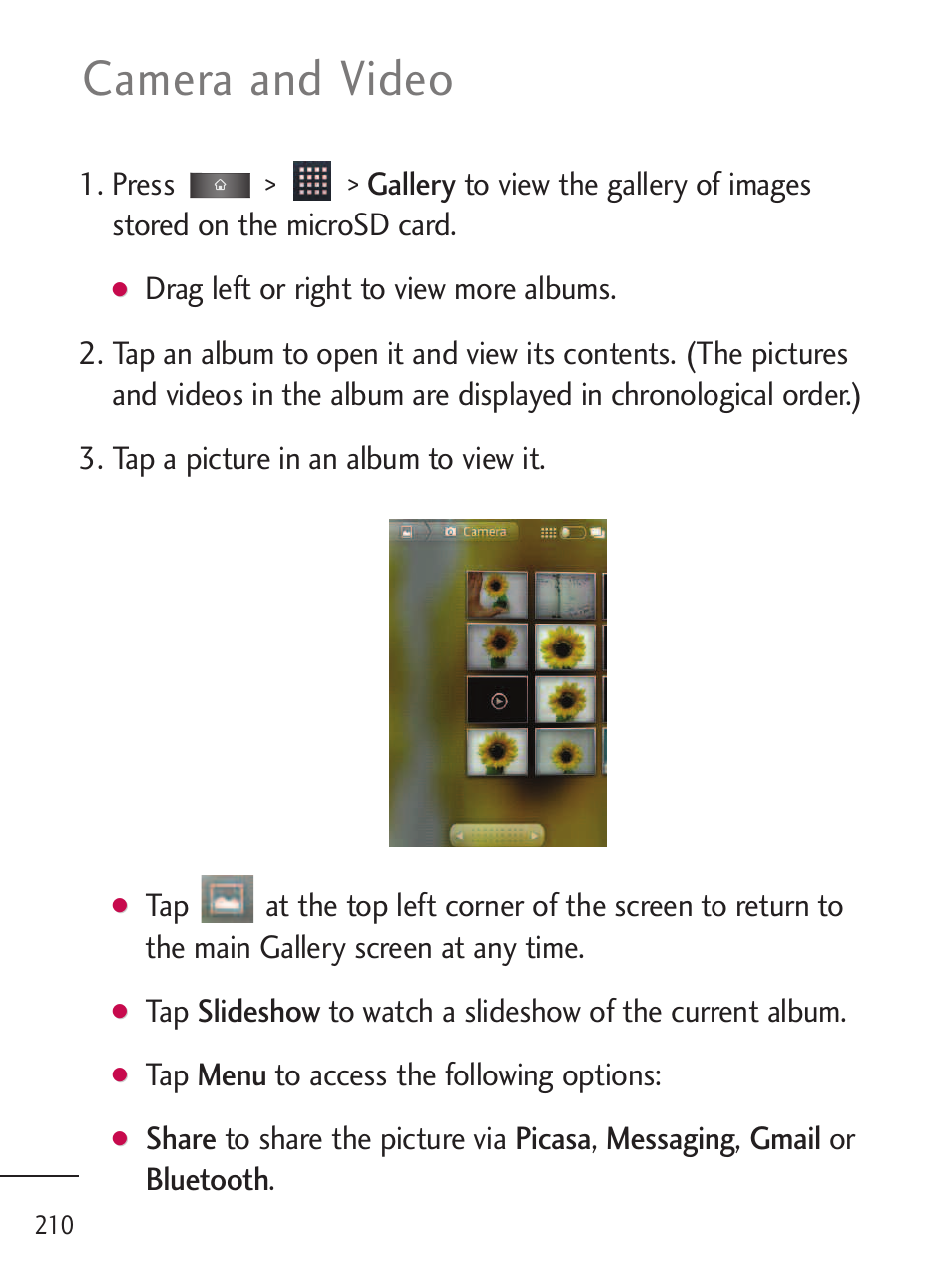 Camera and video | LG LGL45C User Manual | Page 212 / 546