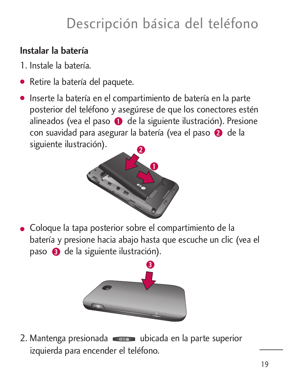 Descripción básica del teléfono | LG LGL45C User Manual | Page 277 / 546
