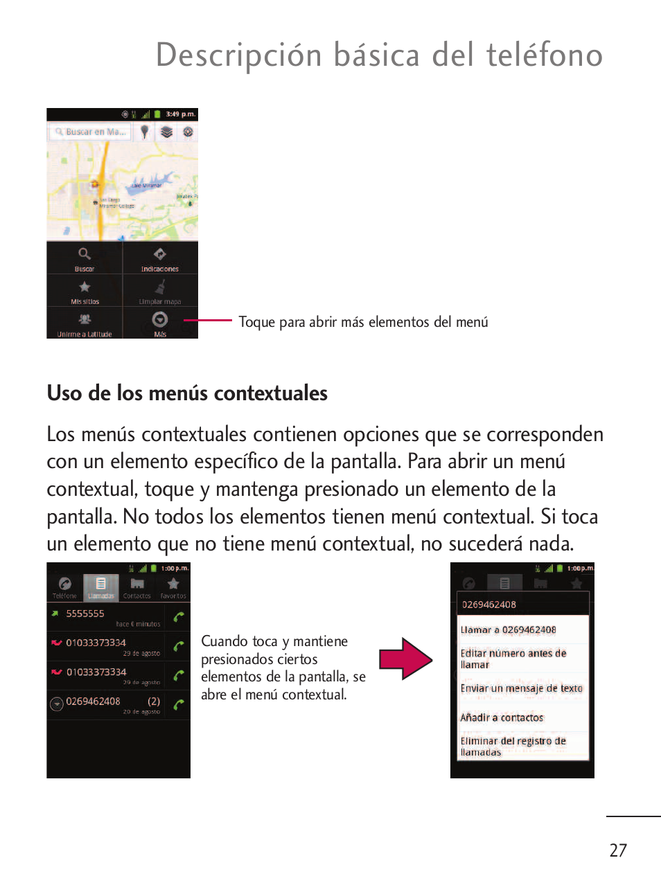 Descripción básica del teléfono | LG LGL45C User Manual | Page 285 / 546