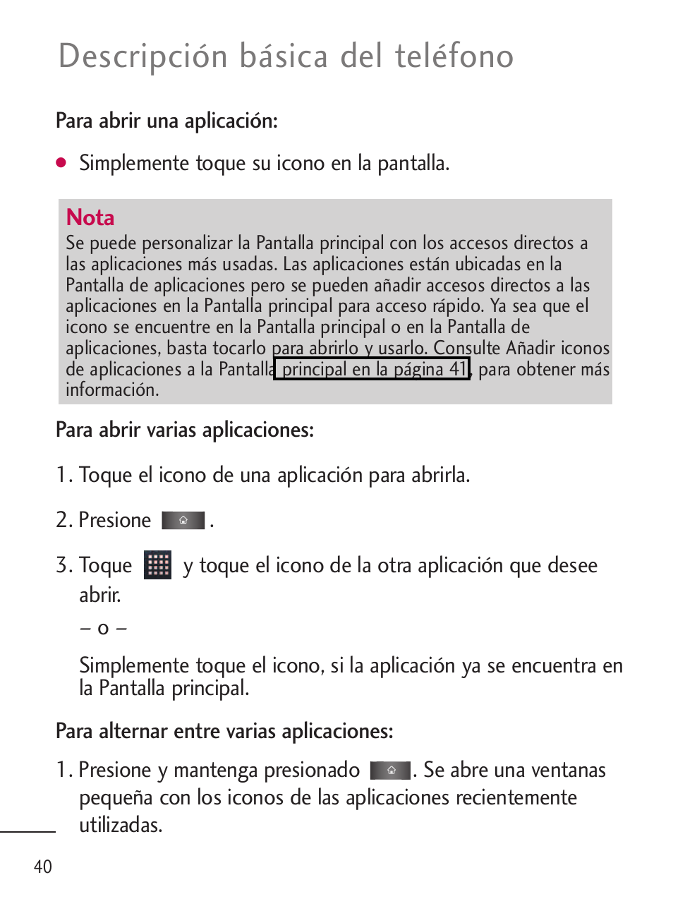 Descripción básica del teléfono | LG LGL45C User Manual | Page 298 / 546