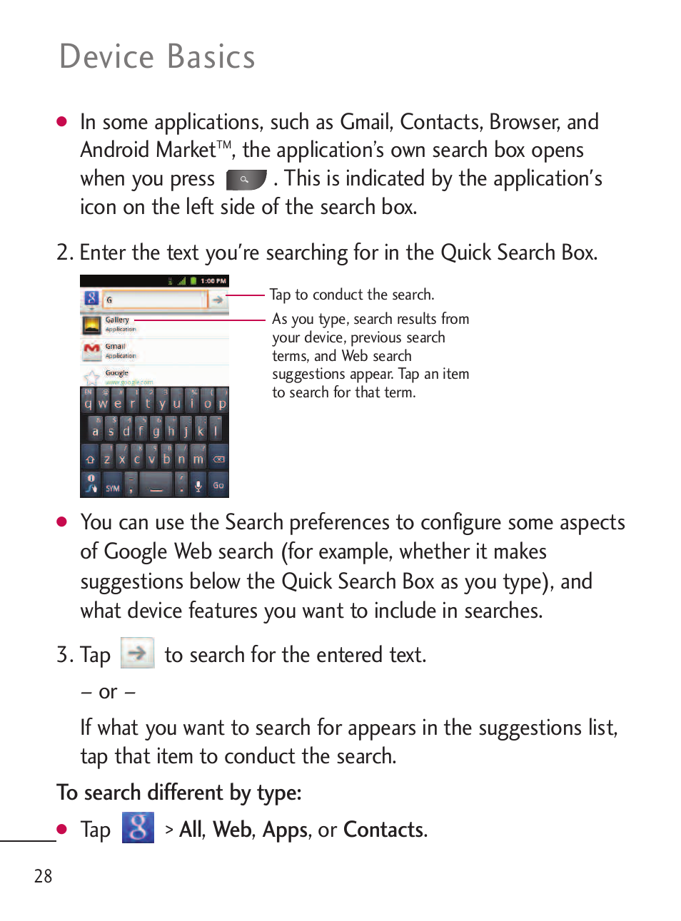 Device basics | LG LGL45C User Manual | Page 30 / 546