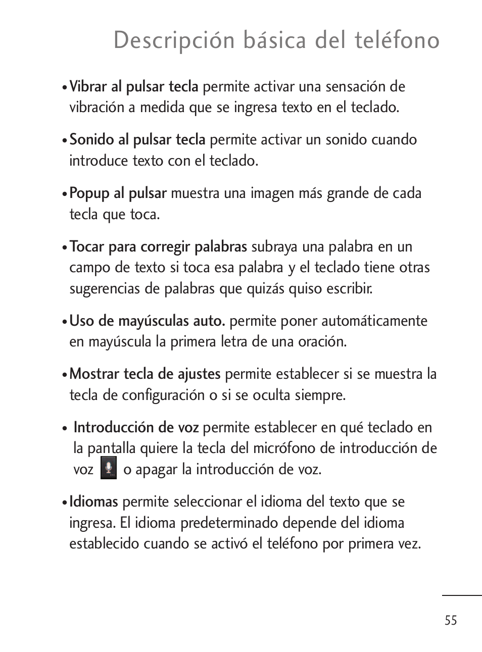 Descripción básica del teléfono | LG LGL45C User Manual | Page 313 / 546