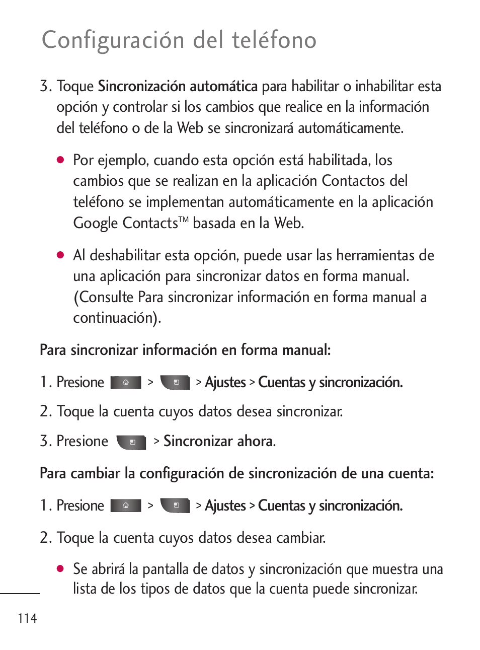 Configuración del teléfono | LG LGL45C User Manual | Page 372 / 546