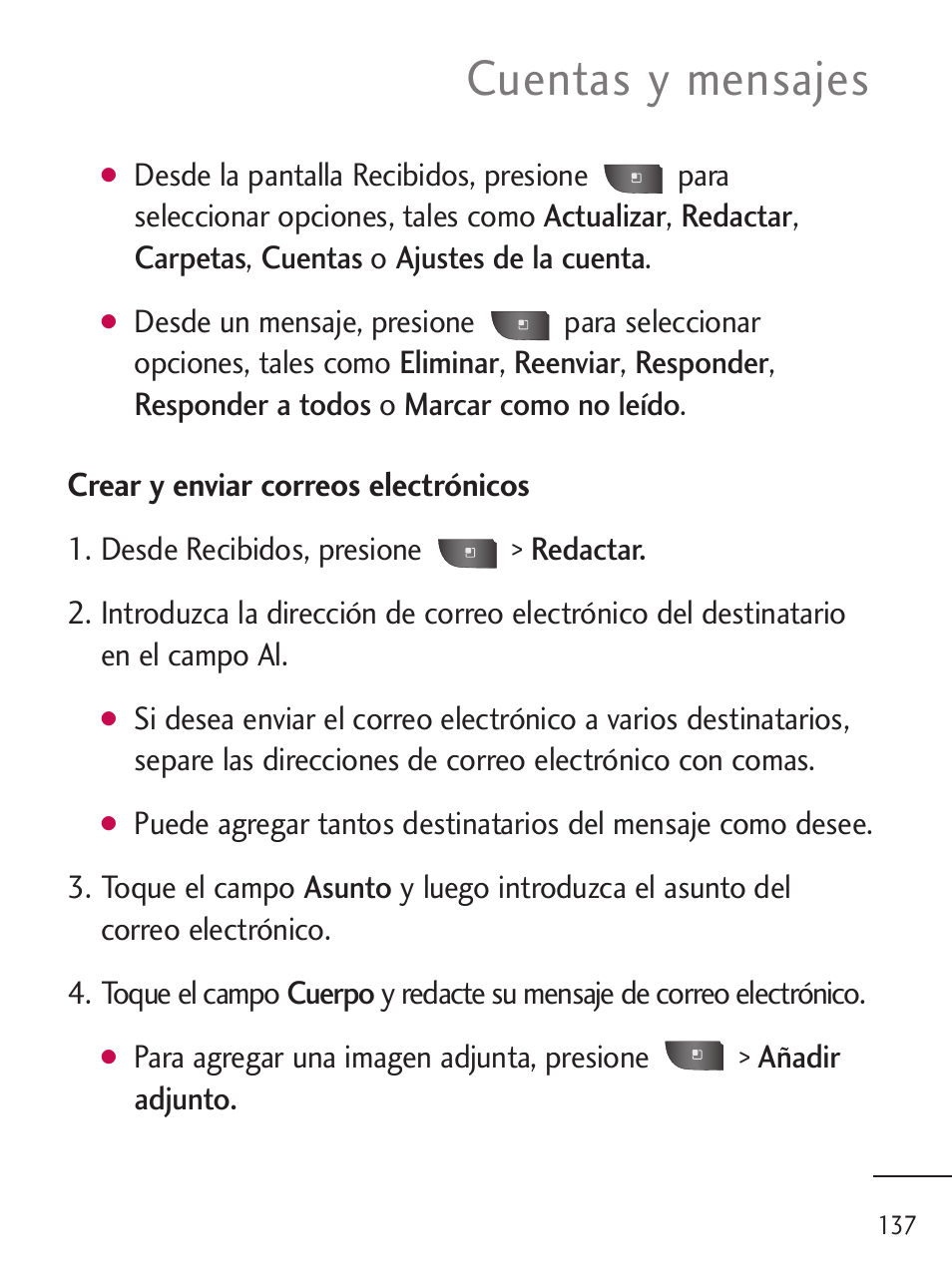 Cuentas y mensajes | LG LGL45C User Manual | Page 395 / 546