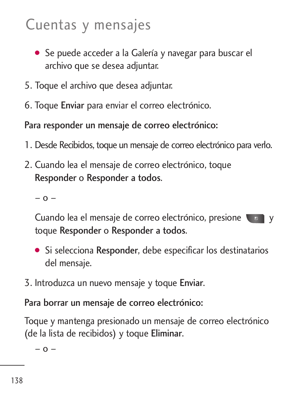 Cuentas y mensajes | LG LGL45C User Manual | Page 396 / 546