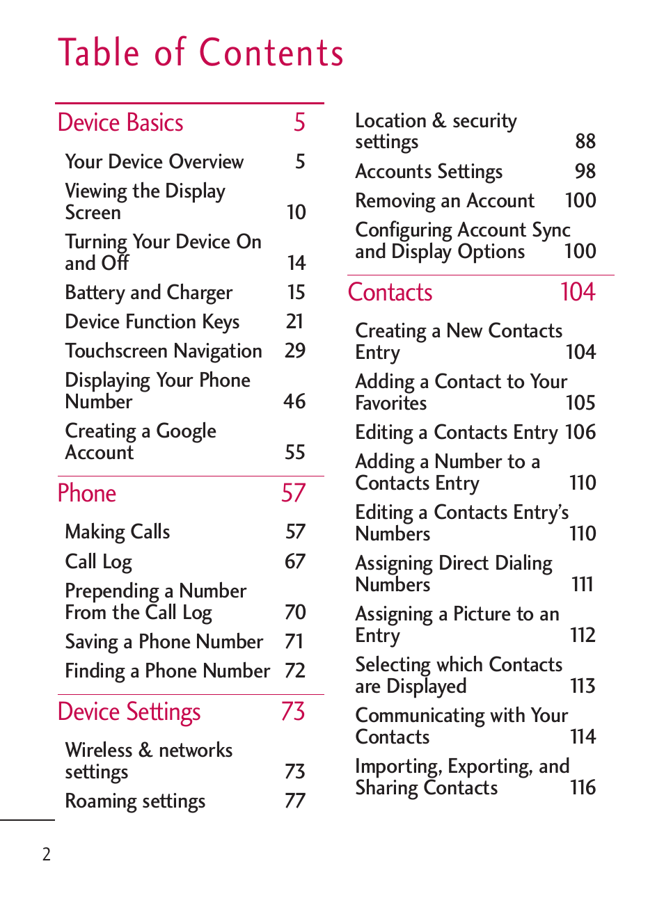 LG LGL45C User Manual | Page 4 / 546