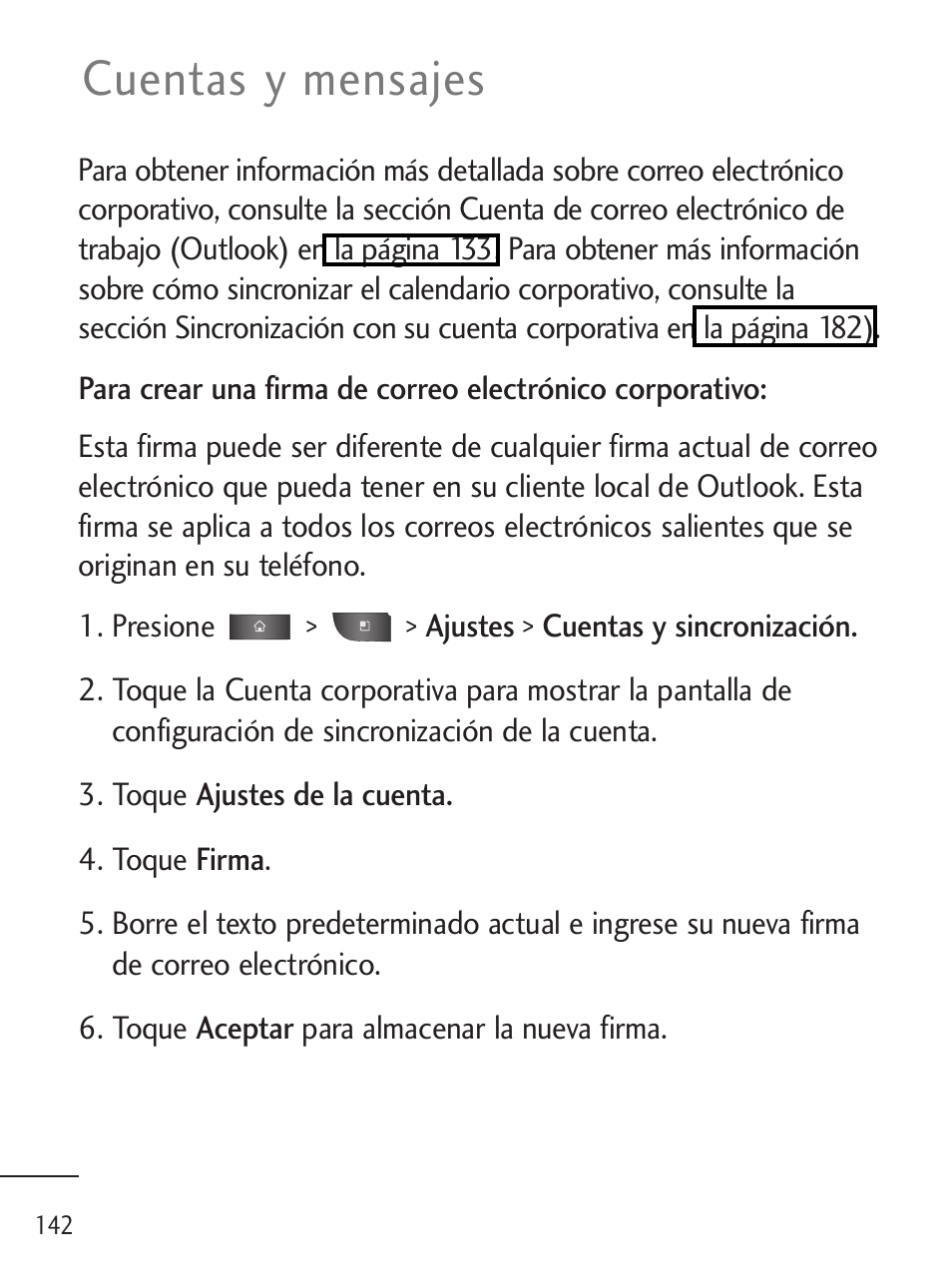 Cuentas y mensajes | LG LGL45C User Manual | Page 400 / 546