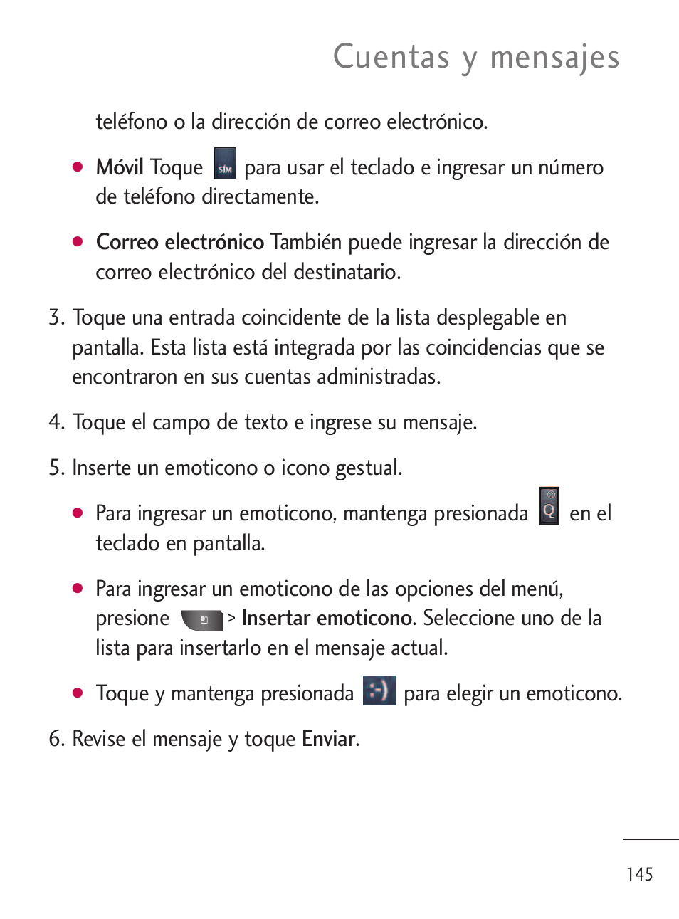 Cuentas y mensajes | LG LGL45C User Manual | Page 403 / 546