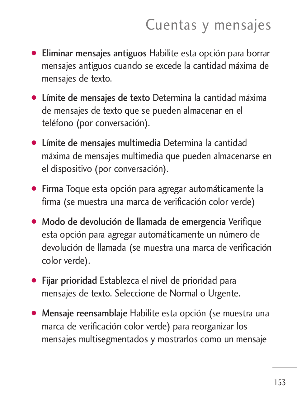 Cuentas y mensajes | LG LGL45C User Manual | Page 411 / 546