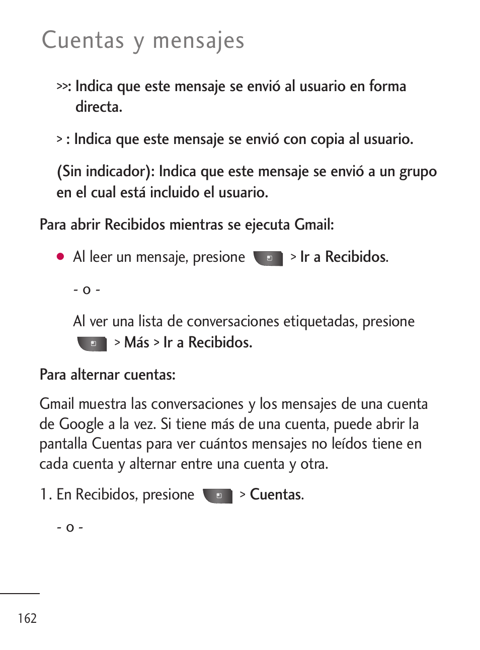 Cuentas y mensajes | LG LGL45C User Manual | Page 420 / 546