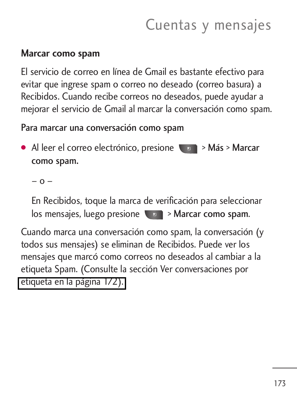 Cuentas y mensajes | LG LGL45C User Manual | Page 431 / 546