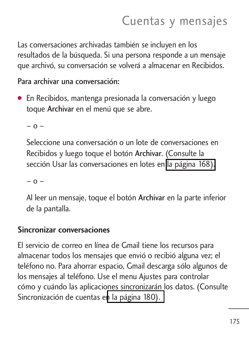 Cuentas y mensajes | LG LGL45C User Manual | Page 433 / 546