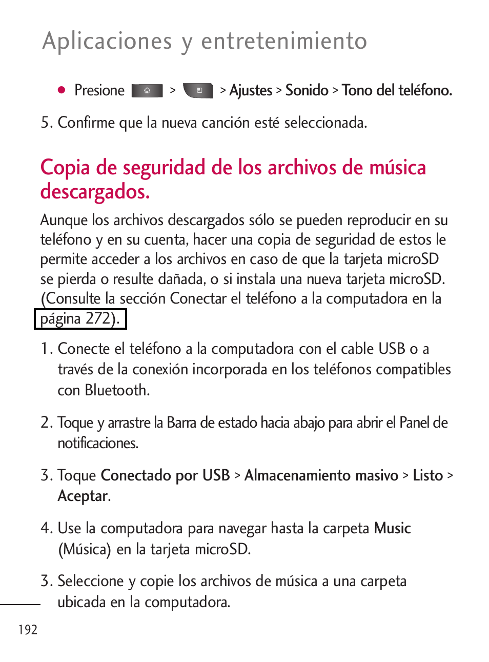 Aplicaciones y entretenimiento | LG LGL45C User Manual | Page 450 / 546