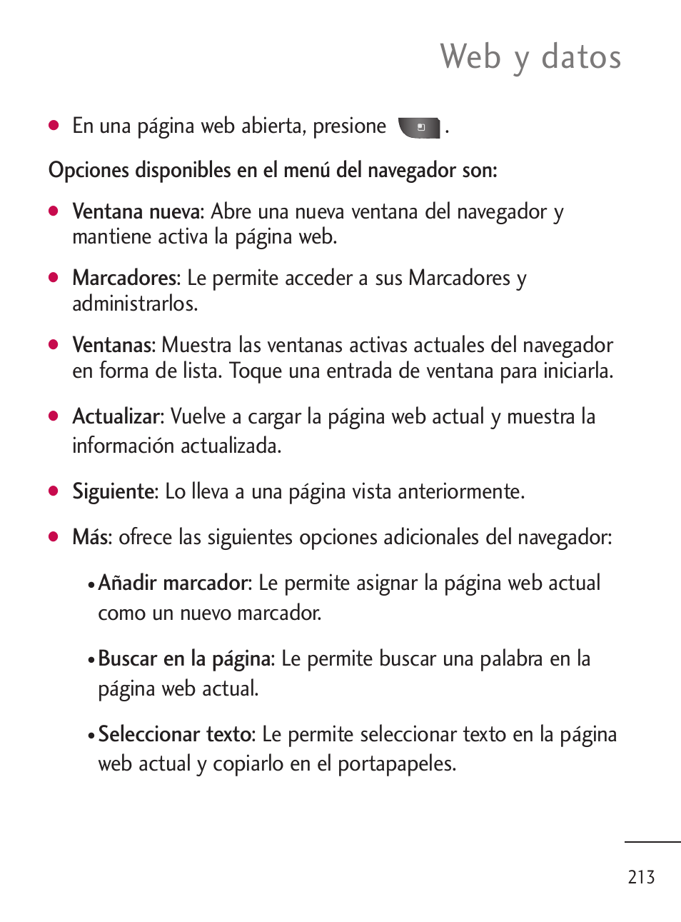 Web y datos | LG LGL45C User Manual | Page 471 / 546