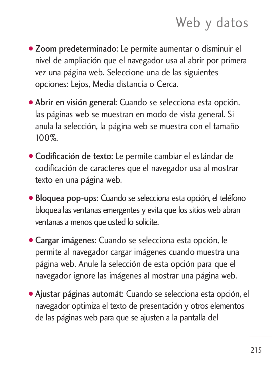 Web y datos | LG LGL45C User Manual | Page 473 / 546