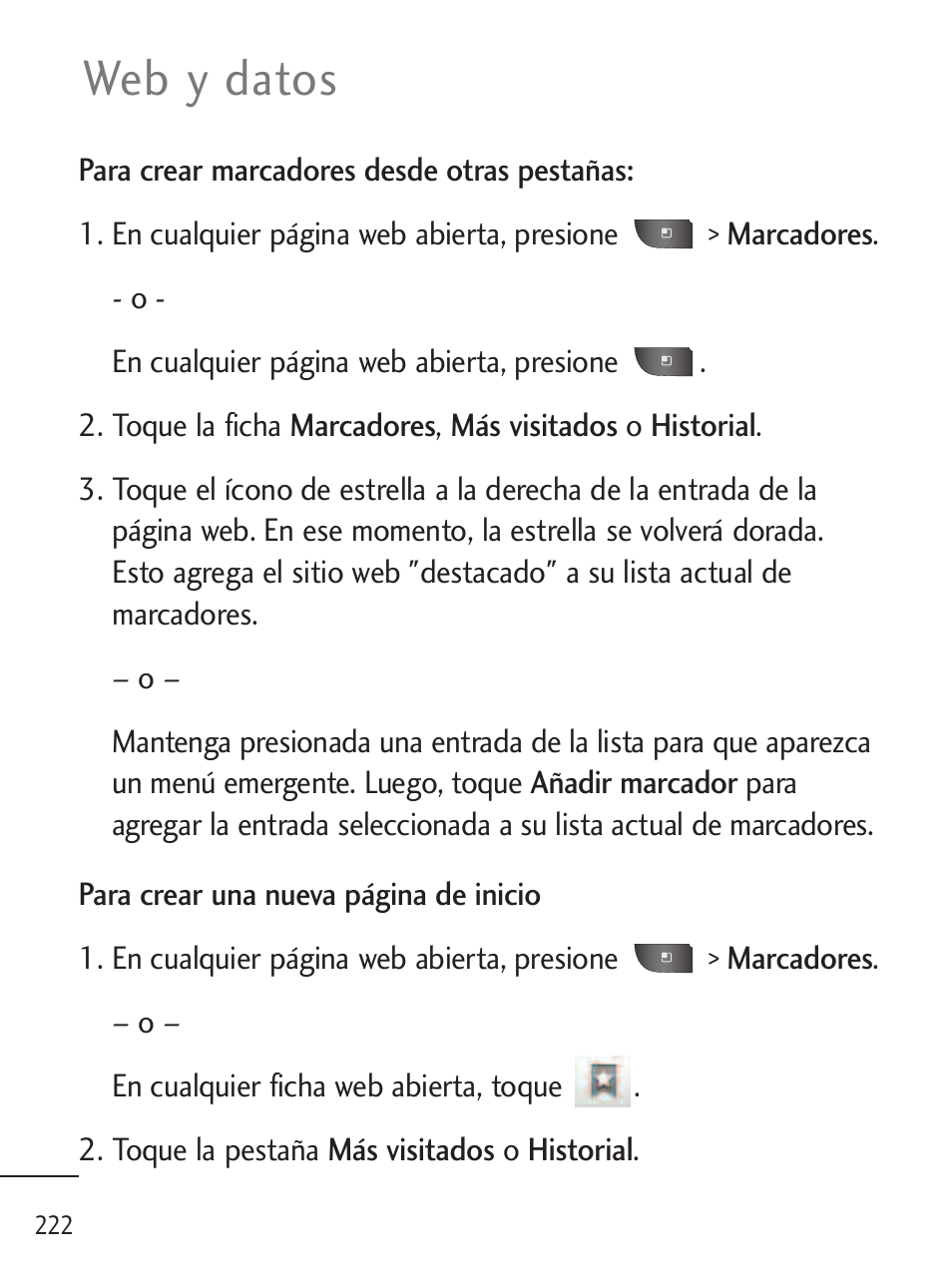 Web y datos | LG LGL45C User Manual | Page 480 / 546