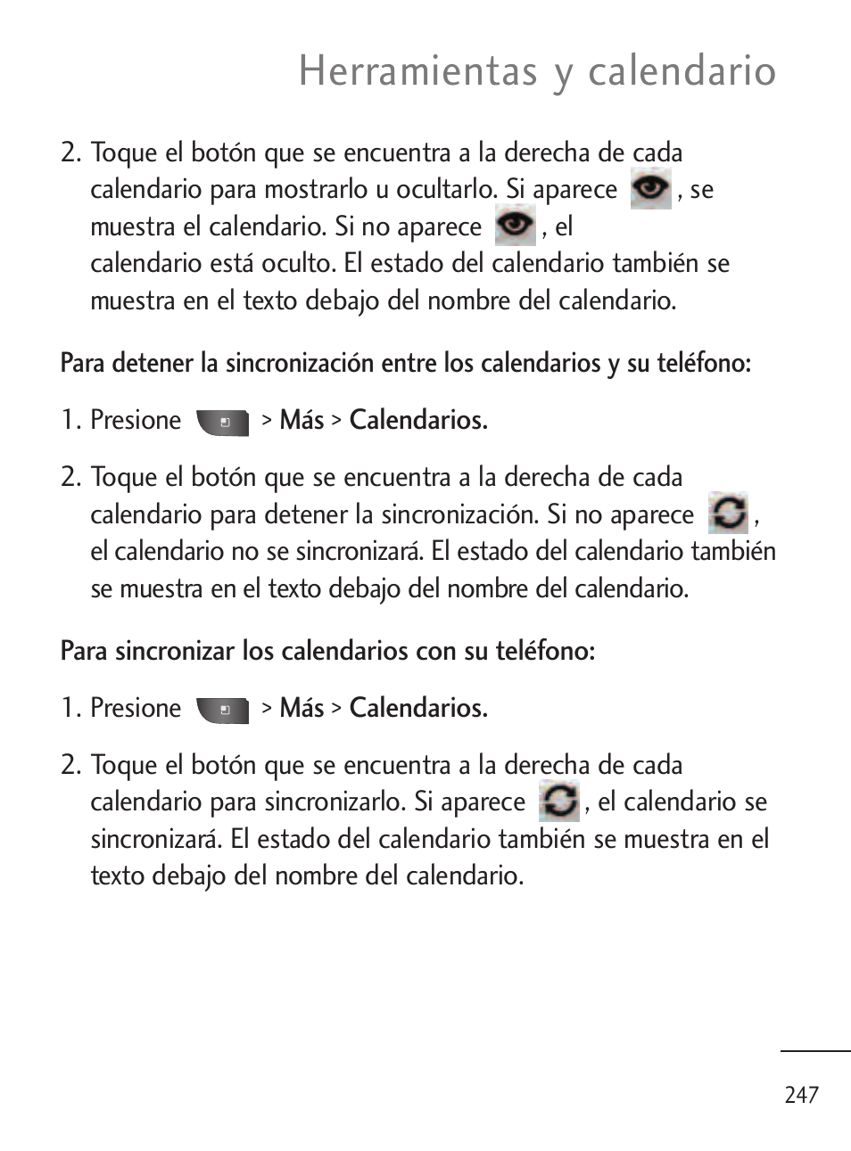 Herramientas y calendario | LG LGL45C User Manual | Page 505 / 546