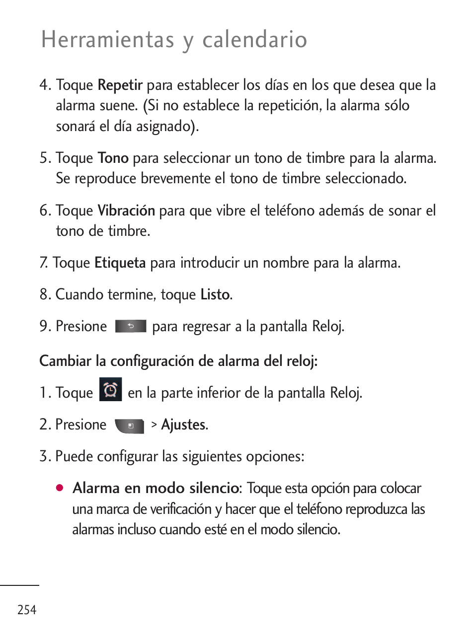 Herramientas y calendario | LG LGL45C User Manual | Page 512 / 546