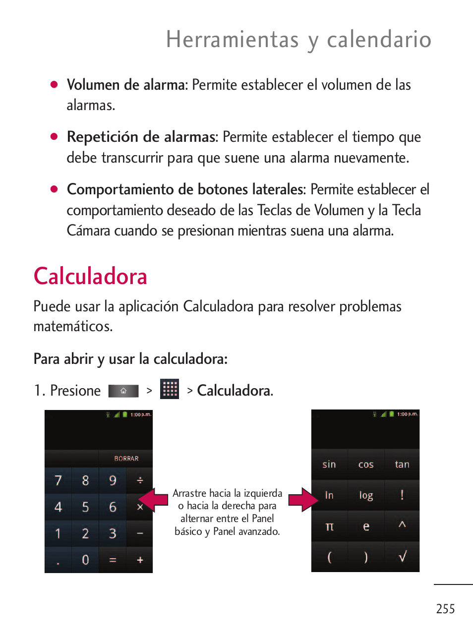 Calculadora, Herramientas y calendario | LG LGL45C User Manual | Page 513 / 546