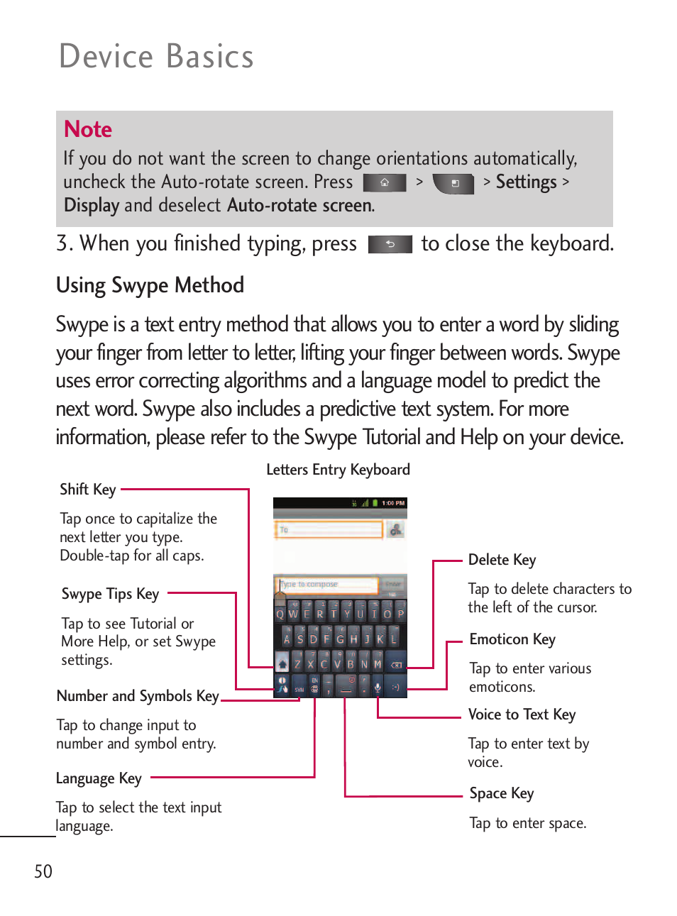 Device basics | LG LGL45C User Manual | Page 52 / 546